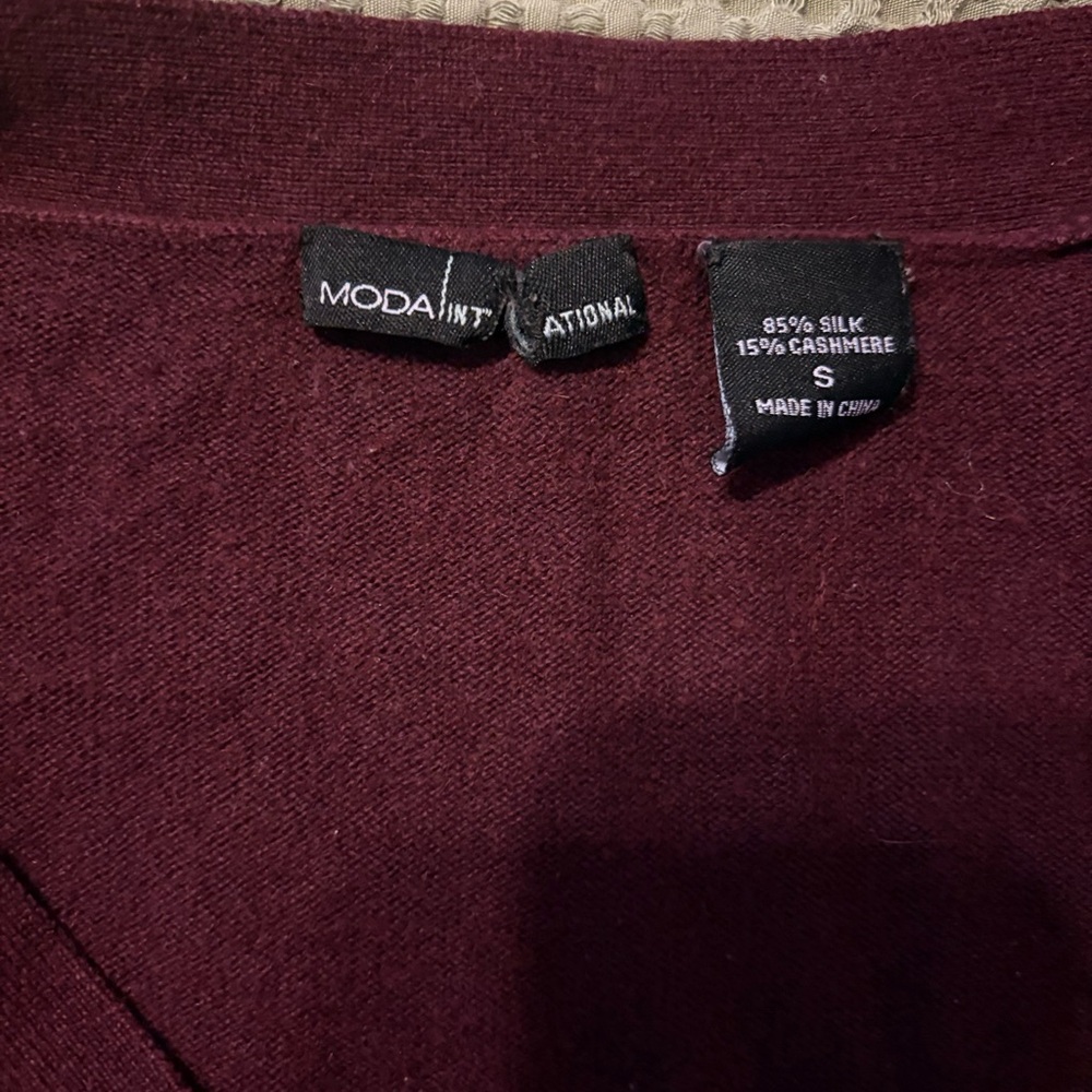 Moda International Plum Color Cardigan - Picture 3 of 3